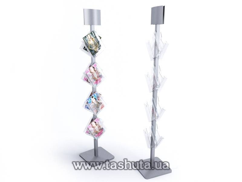 Literature Stand with 8 A4 Pockets, Double-Sided
