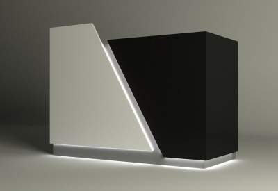 Illuminated Front Desk, Checkout Counter, 145x110x62cm