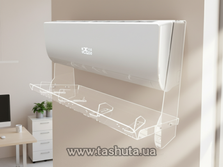 Дефлектор на кондиционер прозрачный с регулировкой, без сверления стены шириной 1200мм