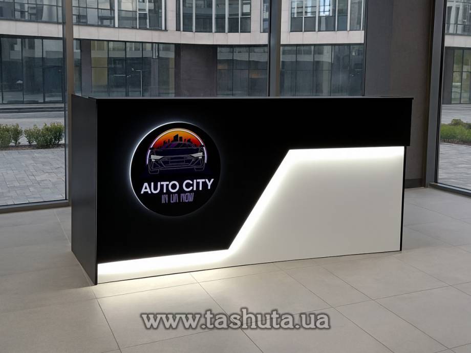 "Miami" Reception Desk, Illuminated Office Desk, 120x110x75cm