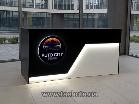 Ресепшн стойка &quot;Майами&quot;, офисная стойка с подсветкой, 150х110х75 cм