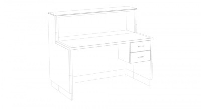 Front Desk with Decorative Lighting, 125x110x75cm