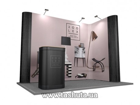 Угловой Pop-Up стенд 3x3(2,3x2,9м) + 3х5 (2,3x4,4м)