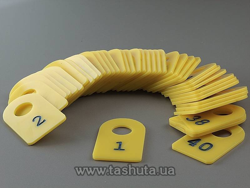 Acrylic Cloakroom Number Tag 40x60mm, Single-Sided