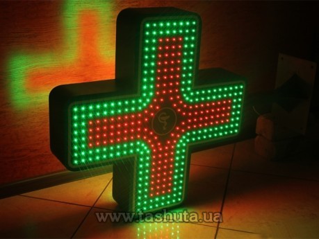 Krzyż apteczny LED z dynamiką, dwukolorowy, 600x600mm