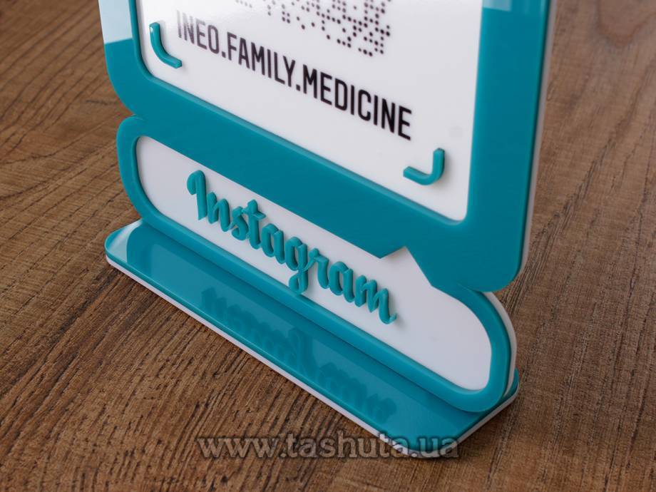 3D Acrylic Instagram Business Card with QR Code 200x250mm