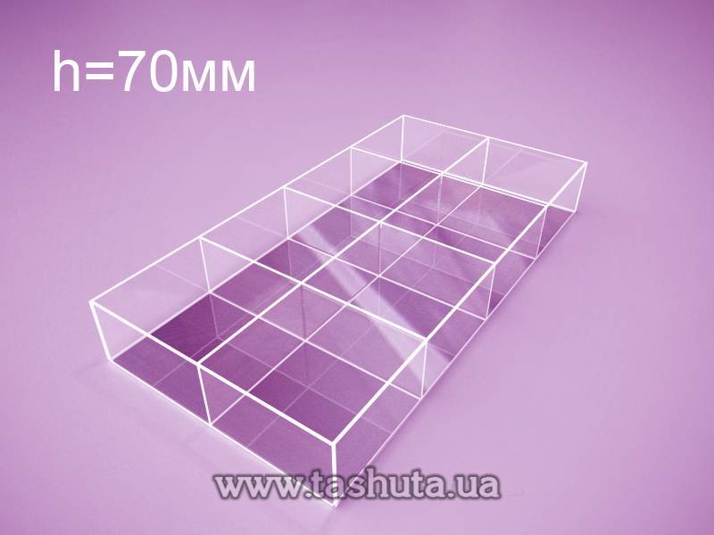 Acrylic Product Container 300x500x70mm with 8 Sections