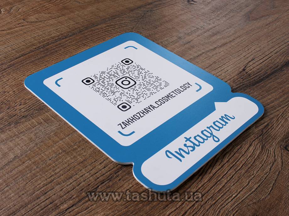 PVC Plastic Instagram Sign with QR Code 200x250mm