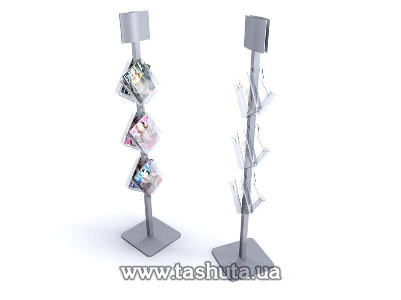 Literature Stand with 6 A4 Pockets, Double-Sided