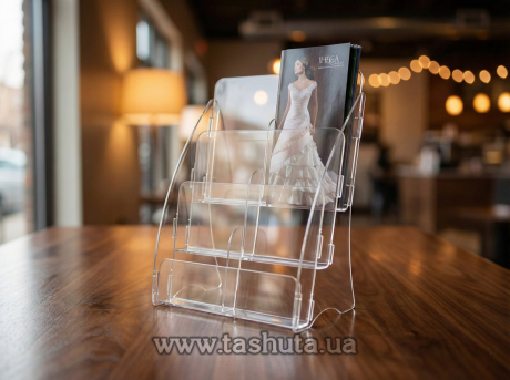 Настольная подставка для листовок А5 на 6 ячеек