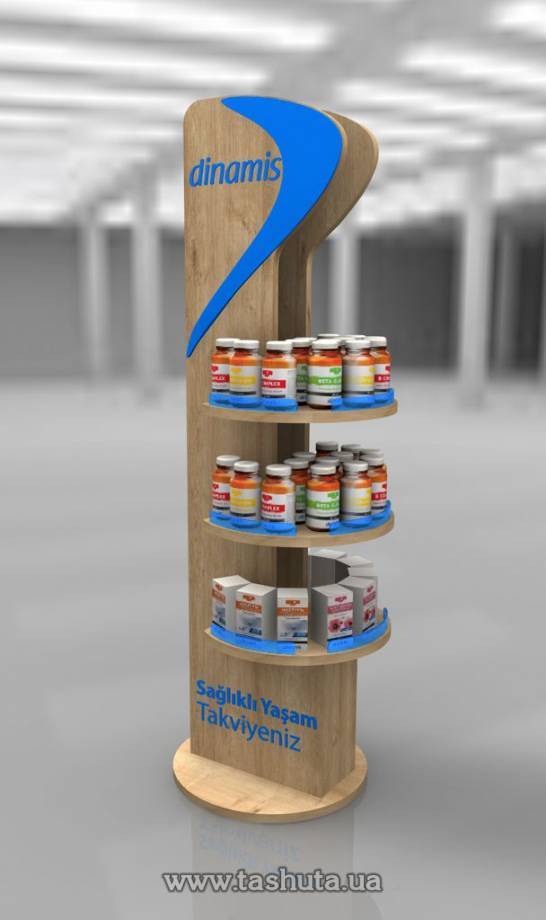 Branded Chipboard Product Stand, 3 Shelves