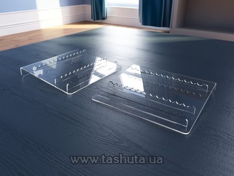 Przezroczysta podstawka na długopisy na 13 szt., 205x20x210 mm