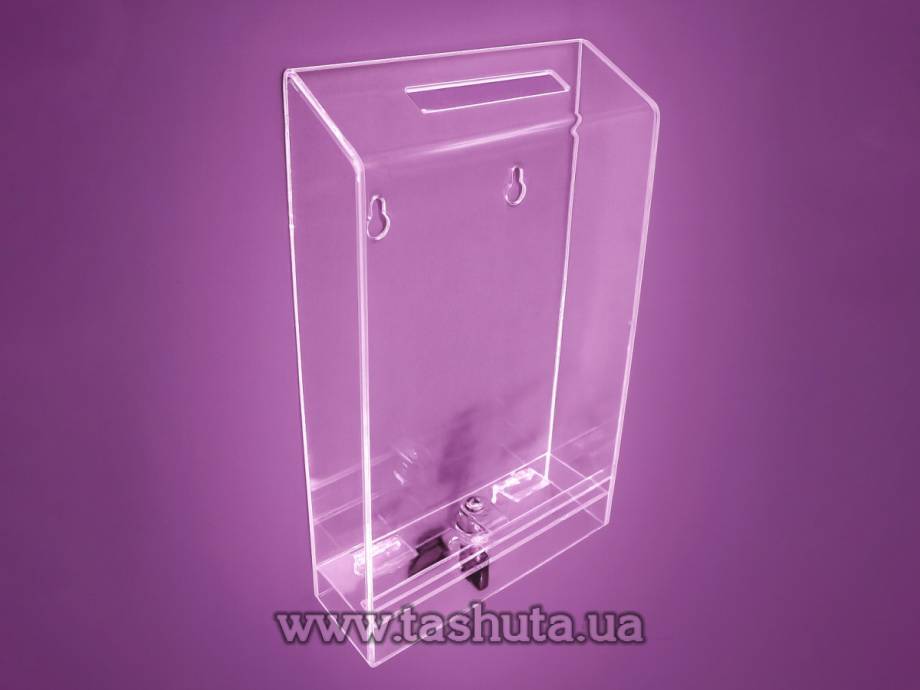 Wall-Mounted Clear Acrylic Lockable Suggestion Box 155x230x50mm