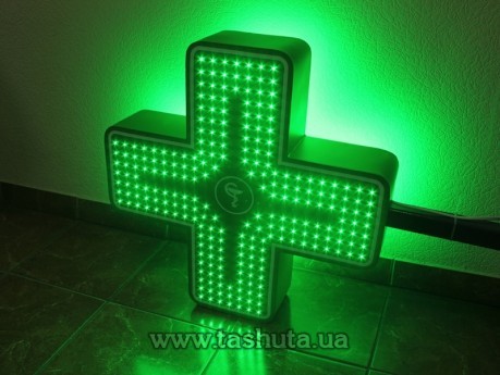 Krzyż apteczny LED z dynamiką, dwukolorowy, 600x600mm