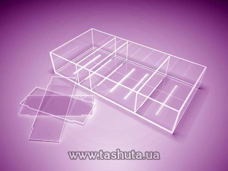 Acrylic Product Box with Removable Dividers 400x600mm