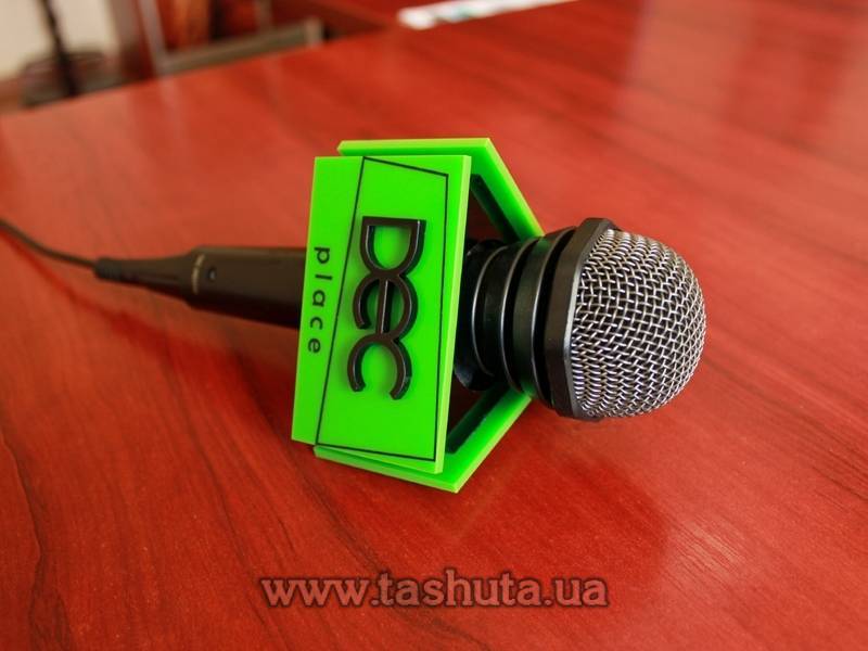 Triangular Microphone Flag with 3D Logo