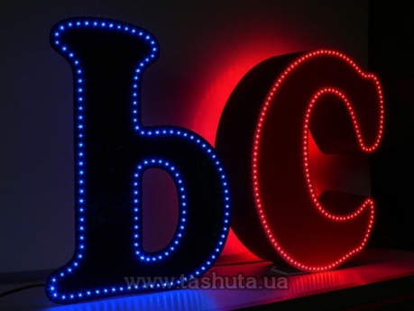 Світлодіодні букви з діодами по контуру, h-500мм