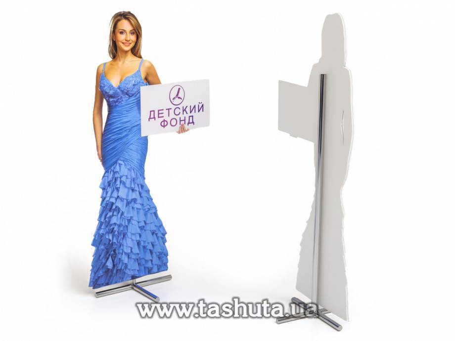 Single-Sided Life-Size Cut-Out on Chrome Leg