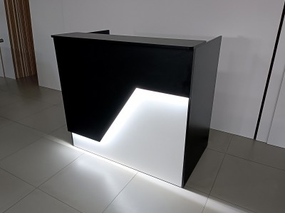 "Miami" Reception Desk, Illuminated Office Desk, 120x110x75cm