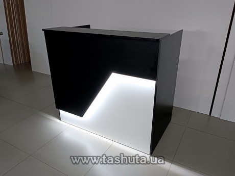 Lada recepcyjna „Miami”, lada biurowa podświetlana, 120x110x75 cm