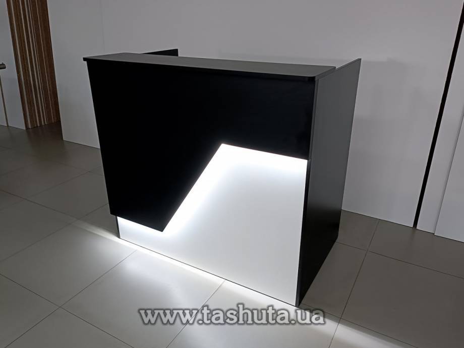 "Miami" Reception Desk, Illuminated Office Desk, 120x110x75cm