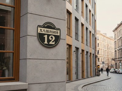 Вывеска с названием улицы на дом 300х300 мм