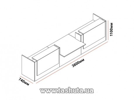 Modułowa lada recepcyjna, lada rejestracyjna, 360x110x74 cm