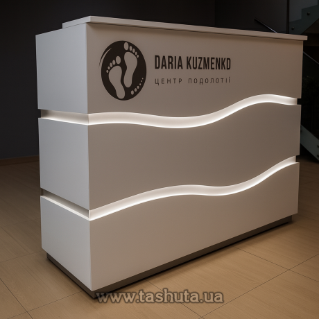 Стойка регистрации, стойка ресепшн с подсветкой, 190х110х80cм