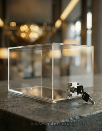 Акційна скринька, для збору пожертв із замком 300х200х150 мм