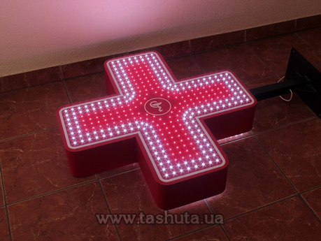 Крест светодиодный с динамикой EXPAND, двухцветный, 800х800мм