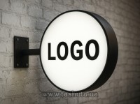 купить по низкой цене Круглая светодиодная вывеска с логотипом 50см, двухсторонняя в Киеве