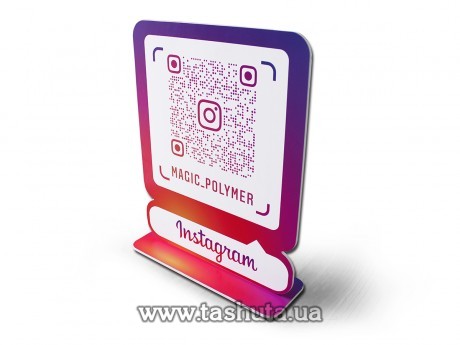 Tabliczka na Instagram z kodem QR z PCV 200x250mm