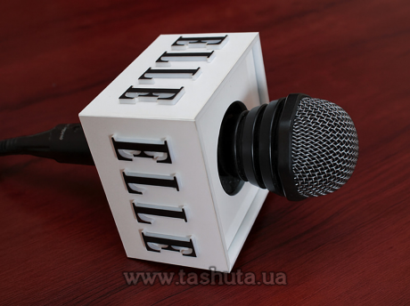Кубик (насадка) для микрофона с объемным логотипом