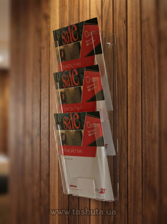 Акрилова кишеня настінна на 3 комірки Євро (99х210)