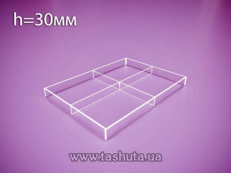 Acrylic Box, Container 220x310x30mm with 4 Sections