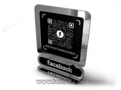 Tabliczka z kodem QR Facebook, stołowa 200x250mm