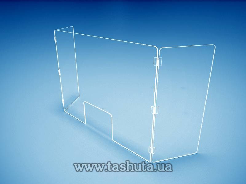Hinged Clear Checkout Partition 1000x760mm