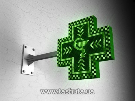 Krzyż apteczny LED dwustronny, 640x640mm