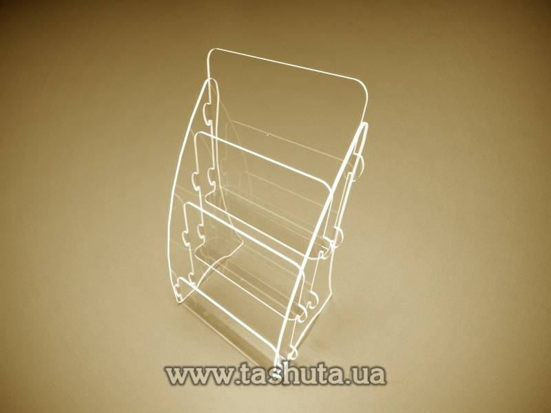 Tabletop Magazine and Brochure Holder A5 (148x210) x 3 Compartments