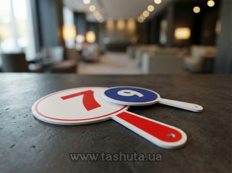 Табличка для жюри (табличка с ручкой) из ПВХ, 160х260 мм