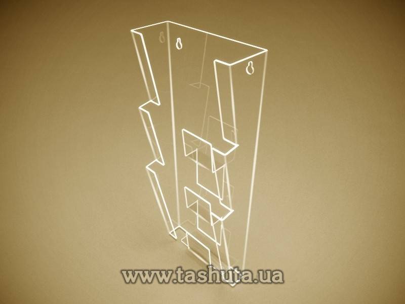 Wall-Mounted Plastic Flyer Pocket (99x210) with 3 Compartments