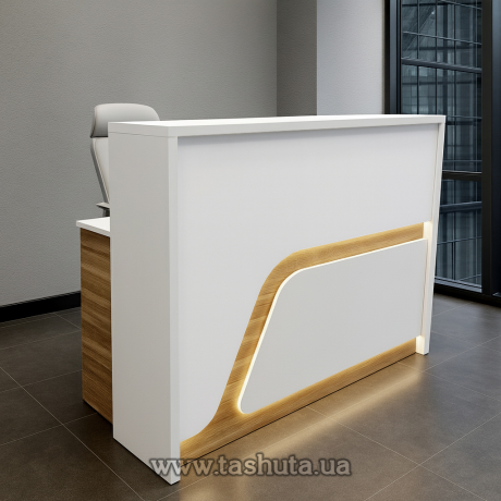 Ресепшн стойка &quot;Комфорт&quot;, офисная стойка с подсветкой, 200х110х75 cм