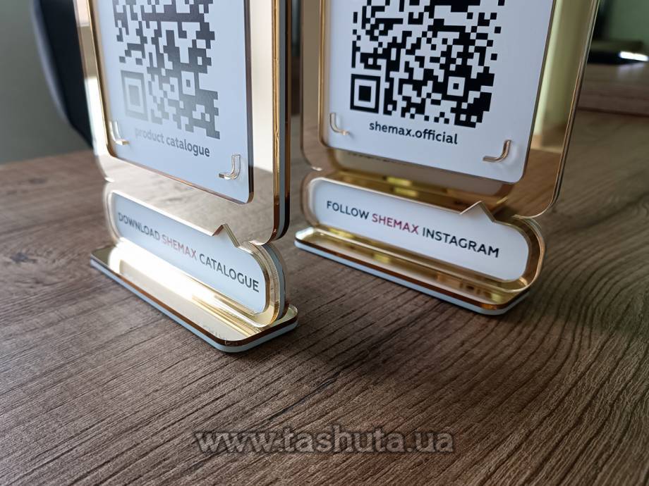 Double-Sided Tabletop QR Code Sign 200x250mm