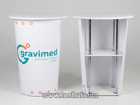 Стійка ресепшн з друком  700х700 мм