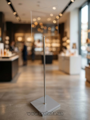 Рекламно-информационная стойка  двухсторонняя А4, Н=1200 мм, хром