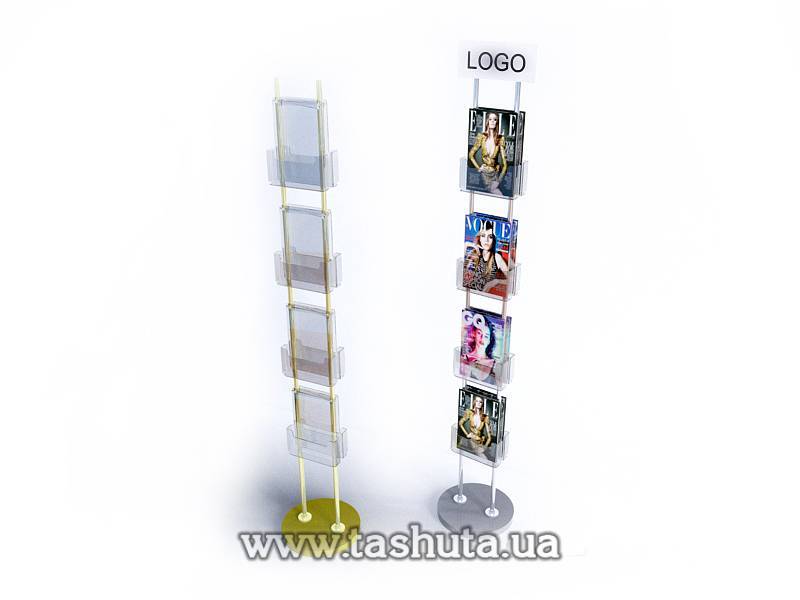 Double-Sided Brochure Stand with 8 A4 Pockets
