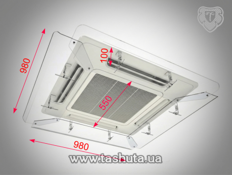 Экран-отбойник для потолочного кондиционера 840х840мм