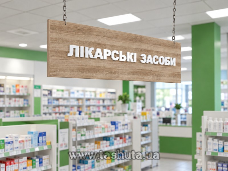 Табличка подвесная из ДСП с объемными буквами, 800х250 мм