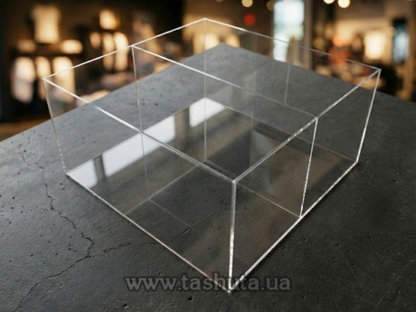Pojemnik z plexi z przegródką 300x400x200 mm