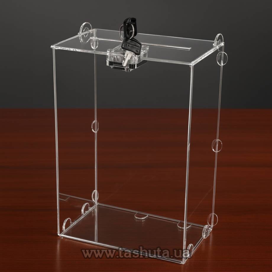 Lockable Promo Box, Money Collection Box with Studs 300x490x180mm